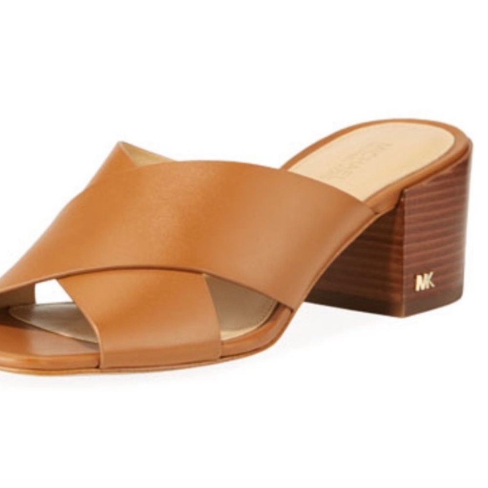 Michael Michael Kors Abbott Crisscross Slide Leather Sandals